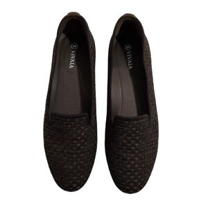 Vivaia Audrey Round-Toe Woven Knit Loafer Size 40.5  (US 9 - 9.5) Brown